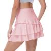 YuKaiChen Women's High Waist Athletic Tennis Golf Skirts Layered Ruffle Pleated Sports Casual with Pockets Pink M view 1