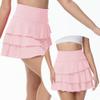 YuKaiChen Women's High Waist Athletic Tennis Golf Skirts Layered Ruffle Pleated Sports Casual with Pockets Pink M view 2