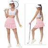 YuKaiChen Women's High Waist Athletic Tennis Golf Skirts Layered Ruffle Pleated Sports Casual with Pockets Pink M view 3
