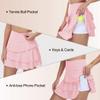 YuKaiChen Women's High Waist Athletic Tennis Golf Skirts Layered Ruffle Pleated Sports Casual with Pockets Pink M view 4