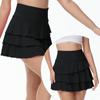 YuKaiChen Women's High Waist Athletic Tennis Golf Skirts Layered Ruffle Pleated Sports Casual with Pockets Black M view 2