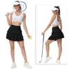 YuKaiChen Women's High Waist Athletic Tennis Golf Skirts Layered Ruffle Pleated Sports Casual with Pockets Black M view 3