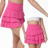 YuKaiChen Women's High Waist Athletic Tennis Golf Skirts Layered Ruffle Pleated Sports Casual with Pockets Rose XL view 2