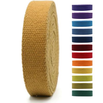 1" & 1.5'' & 2" Cotton Webbing - 5 Yards - 50+ Colors -%100 Natural Cotton - Turkish Woven - Canvas Heavy Duty 1 Inch 1.5 Inch 2 Inch Webbing for Sewing Straps Bag Climbing Indoors Craft DIY 11132