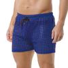 DTODWW Mens Fishnet Underwear Boxer Shorts Mesh Trunks See Through Shorts with Drawstring Nightwear Shorts Dark-Blue view 3