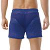 DTODWW Mens Fishnet Underwear Boxer Shorts Mesh Trunks See Through Shorts with Drawstring Nightwear Shorts Dark-Blue view 4