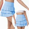 YuKaiChen Women's High Waist Athletic Tennis Golf Skirts Layered Ruffle Pleated Sports Casual with Pockets Blue L view 2