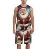 NONHAI Mens Basketball Jerseys Santa Christmas Zoom Uniform Suit Mesh Sports Jersey Outfits T-Shirt and Short Sets Black, 3X-Large view 2
