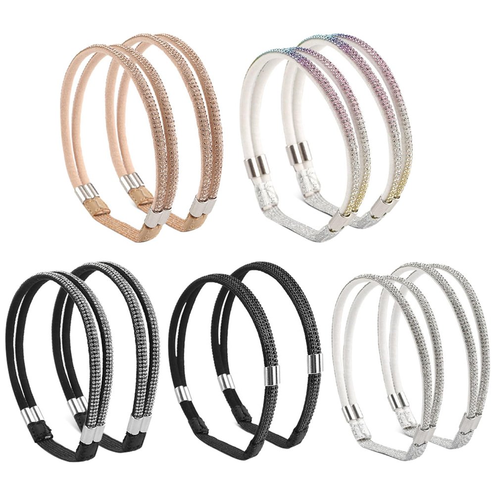 Naisicore Shoe Straps for Heels, 5 Pairs Rhinestone Elastic High Heels Shoe Straps, Adjustable Shoe Straps for Loose Shoes, 5pairs (10pcs)