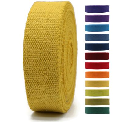 2" & 1.5'' & 1" Cotton Webbing - 5 Yards - 50+ Colors -%100 Natural Cotton - Turkish Woven - Heavy Duty 1 Inch 1.5 Inch 2 Inch Webbing for Sewing Straps Bag Climbing Indoors Craft DIY 11114