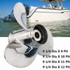 AQUAMAN Boat Stainless Propeller 9 1/4 x 9 for Suzuki Outboard DT DF 9.9HP 15HP 20HP Motor Engine,10 Spline Tooth view 3