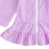 NineFit Basics Kids Toddler Little Girl Swim Cover Up Swimsuit Wraps Zip Up Bathing Suit Towel Robe Pool Beach (Purple, 5-6 Years) view 2