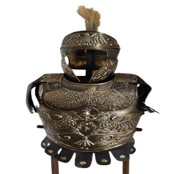 Medieval Brass Big Eagle Armor Roman Cuirass Reenactment Breastplate 18g Steel Breastplate with Helmet Halloween Costume