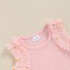 JLKGICF Toddler Baby Girl Skirts Outfit Ruffle Sleeveless Tank T-Shirt Tops Daisy Tutu Skirts Summer Clothes 1T 2T 3T 4T (Daisy Tutu Dress Pink, 2-3 Years) view 4