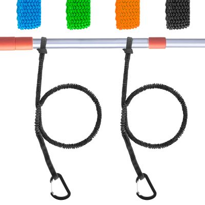 NVAAV 1/2/4 Pack Kayak Paddle Board Tether Leash Stretchable Strap Lanyard Rope, 3.3-7 Feet with Carabiner for SUP Kayaking Boating Canoeing Fishing Pole Rod or Other Gear