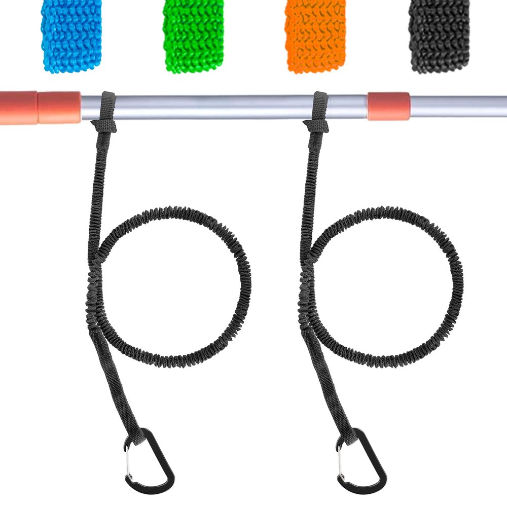 NVAAV 1/2/4 Pack Kayak Paddle Board Tether Leash Stretchable Strap Lanyard Rope, 3.3-7 Feet with Carabiner for SUP Kayaking Boating Canoeing Fishing Pole Rod or Other Gear