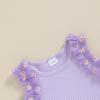 JLKGICF Toddler Baby Girl Skirts Outfit Ruffle Sleeveless Tank T-Shirt Tops Daisy Tutu Skirts Summer Clothes 1T 2T 3T 4T (Daisy Tutu Dress Purple, 18-24 Months) view 4