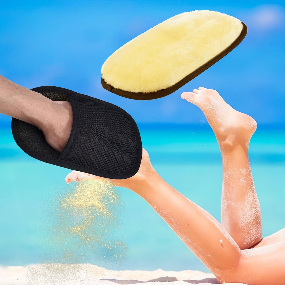 KR. LIF Sand Remover for Beach, 2 Piece Mitt Set, Removes Sand After Beach Days