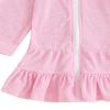 NineFit Basics Kids Toddler Little Girl Swim Cover Up Swimsuit Wraps Zip Up Bathing Suit Towel Robe Pool Beach Dress (Pink, 1-2 Years) view 2