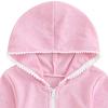 NineFit Basics Kids Toddler Little Girl Swim Cover Up Swimsuit Wraps Zip Up Bathing Suit Towel Robe Pool Beach Dress (Pink, 1-2 Years) view 3