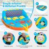 Goplus Inflatable Towable Tubes for Boating, 1-2/1-3 Riders Water Sport Towables for Boat to Pull, Sofa Style Boat Tube with Drainage, Dual Front and Back Tow Points (Light Blue, 1-3 Person) view 4