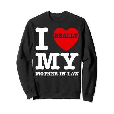 Humorous Family I Love My Mother-In-Law Heart Men Women Kids Sweatshirt