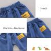 AMIMOJY Toddler Boys Summer Outfit Dino Prints T Shirt Short Sleeve Tops Solid Shorts Casual Baby Clothes Daily Suit 2Pcs, 12-18M, Grey-a view 3