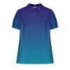 Cute Summer Tops for Women Short Sleeve Collared Shirt Color Block Graphic Tshirt Summer Blouses Linen Cotton view 3