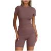 Ruziyoog Womens 2 Piece Lounge Sets Casual Summer Workout Short Matching Clothing Sets Going Out Two Piece Outfits Yoga Gym view 1