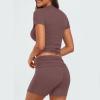 Ruziyoog Womens 2 Piece Lounge Sets Casual Summer Workout Short Matching Clothing Sets Going Out Two Piece Outfits Yoga Gym view 3