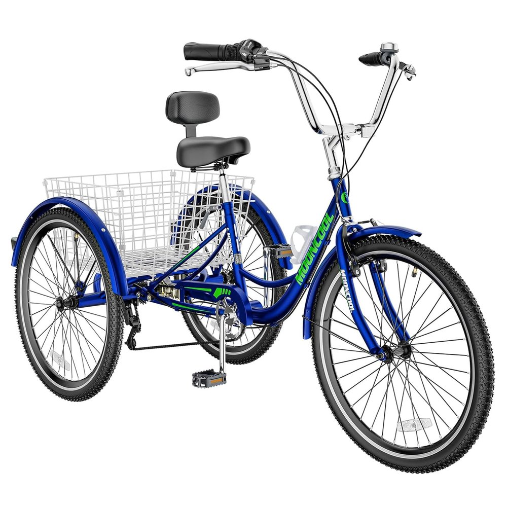 DoCred Adult Tricycles, 3 Wheel Bikes for Adults 20/24/26 inch 7 Speed Adult Trikes Bicycles Cruise Trike with Shopping Basket for Seniors, Women, Men