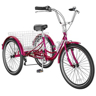 DoCred Adult Tricycles, 3 Wheel Bikes for Adults 20/24/26 inch 7 Speed Adult Trikes Bicycles Cruise Trike with Shopping Basket for Seniors, Women, Men