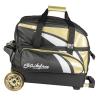 KR Strikeforce Cruiser Lux Double Bowling Ball Roller Bag with Upper Shoe Compartment and Side Accessory Pouch (Gold) view 3