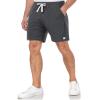 AODULO Mens Sweat Shorts 7 inch Casual Lounge Cotton Shorts Comfy Summer Yoga Jogger Drawstring Elastic Waist Big Tall Sleep Pocket view 2