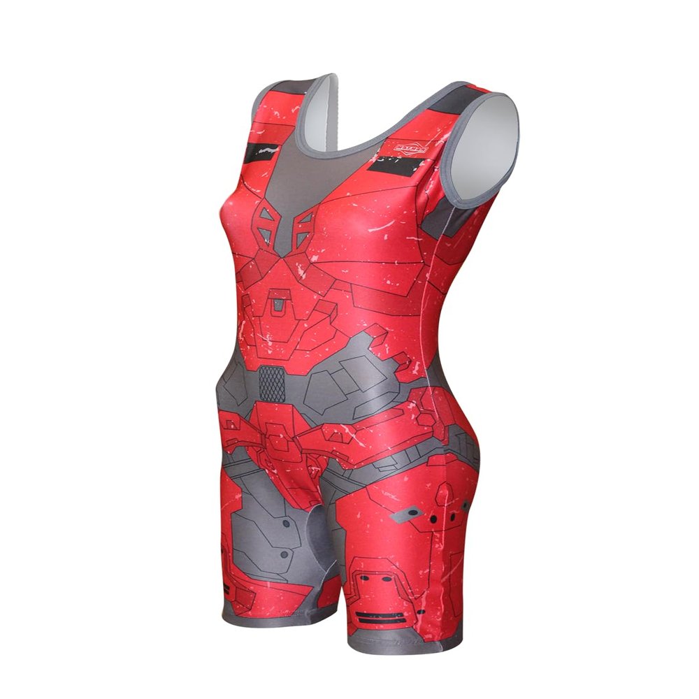 Matman USA The Valhalla Women's Wrestling Singlet (Red, 4X-Small)