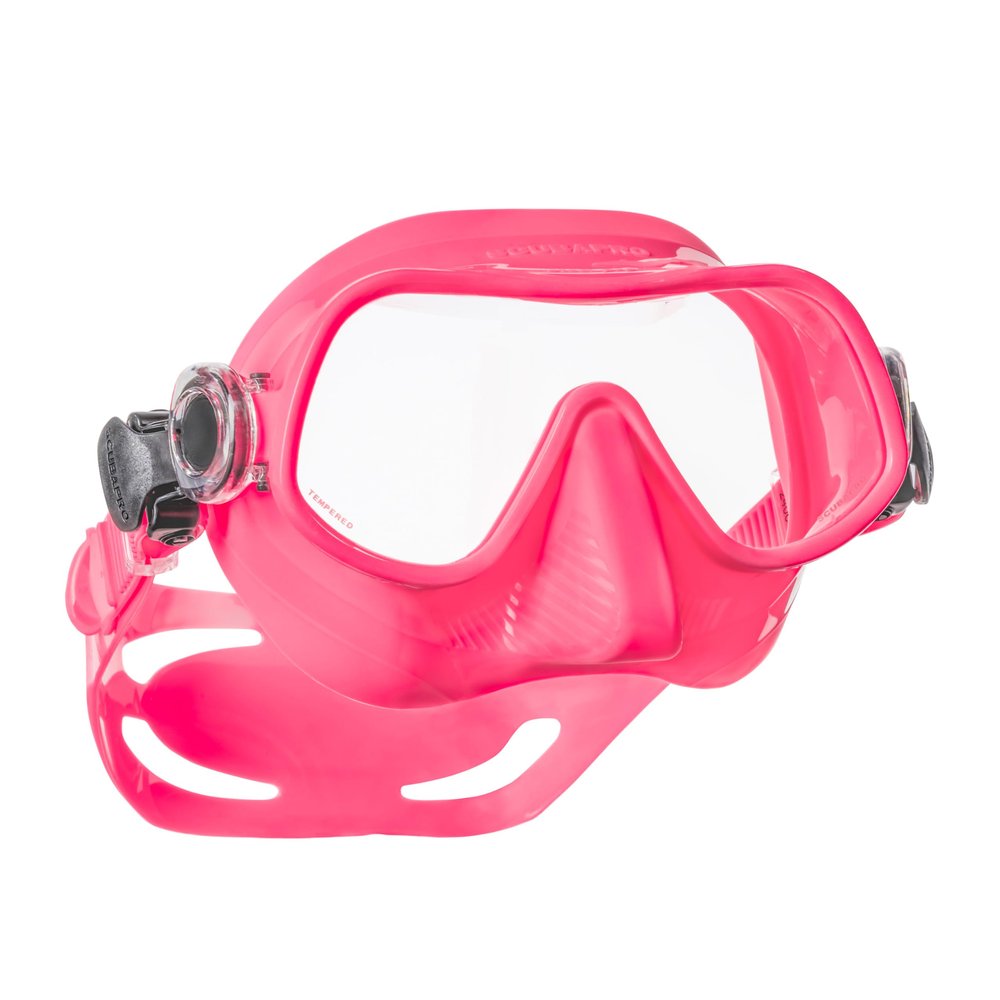 SCUBAPRO Steel Pro Scuba Diving Mask for Freediving, with Single Lens and Frameless, Low Volume Design, Pink
