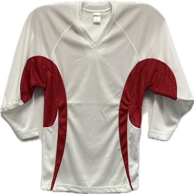 NineFit Basics Youth Hockey Practice Jersey Screen print and Heat press friendly (US, Alpha, Small, Medium, White/Red)