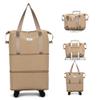 NiceUU Travel Rolling Duffel Bag with Removable Wheels,Expandable Foldable Carry-On Luggage for Trip or Hospitalization(khaki) view 1