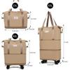 NiceUU Travel Rolling Duffel Bag with Removable Wheels,Expandable Foldable Carry-On Luggage for Trip or Hospitalization(khaki) view 4