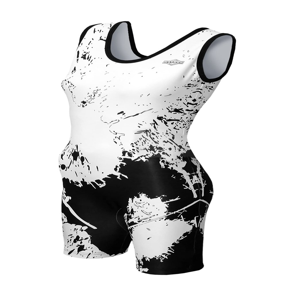 Matman USA The Splatter Women's Wrestling Singlet (Black, 3X-Large)