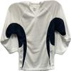 NineFit Basics Youth Intermediate Goalie Cut Hockey Practice Jersey Screen Print and Heat Press Friendly White/Navy view 1