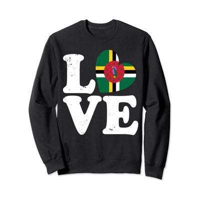 Love Heart Dominica Proud Dominica Flag Sweatshirt