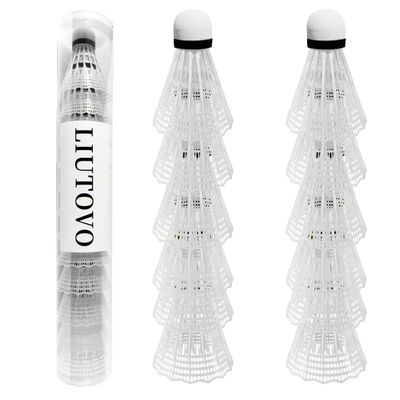 LIUTOVO 12 Pack Nylon Badminton Shuttlecocks Birdies Nylon Feather Shuttlecocks Badminton Birdies Great Stability Durability Indoor Outdoor Sports Hight Speed Training Badminton BallsWhite