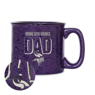 Rico Industries NFL Football Minnesota Vikings Dad 12oz Laser Engraved Campfire Mug