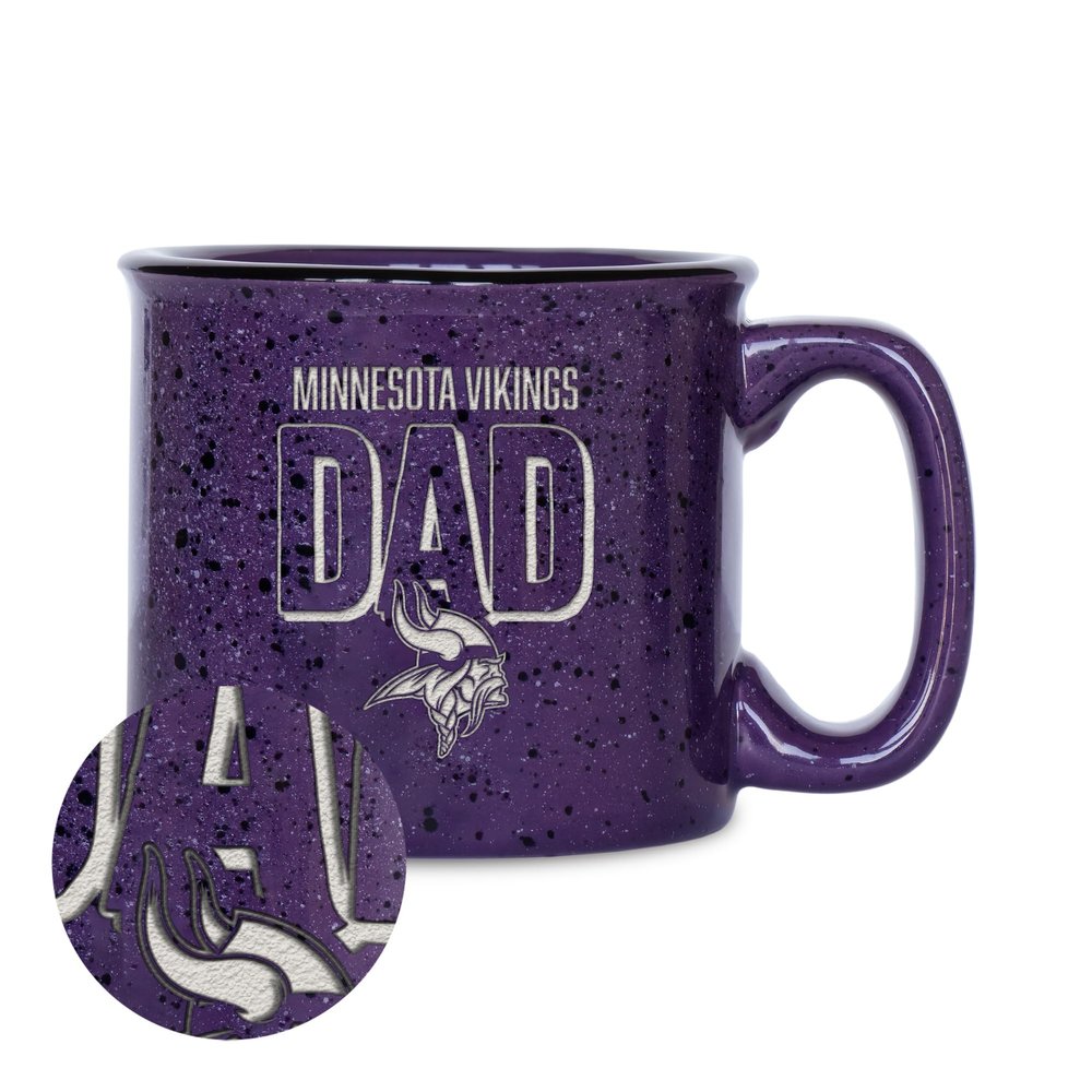 Rico Industries NFL Football Minnesota Vikings Dad 12oz Laser Engraved Campfire Mug