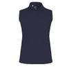 Monterey Club Women's Solid Tailored Collar Sleeveless Polo Shirt #2672 (Navy, Large) view 1