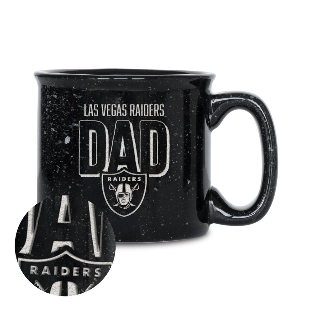 Rico Industries NFL Football Las Vegas Raiders Dad 12oz Laser Engraved Campfire Mug
