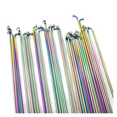 10pcs/lot Rainbow Spokes Original Stainless Steel J-Type Gauge14G 2.0mm NO Cutting Bike Part 255 257 261 267 273 278 298 306 (Color : 281mm)