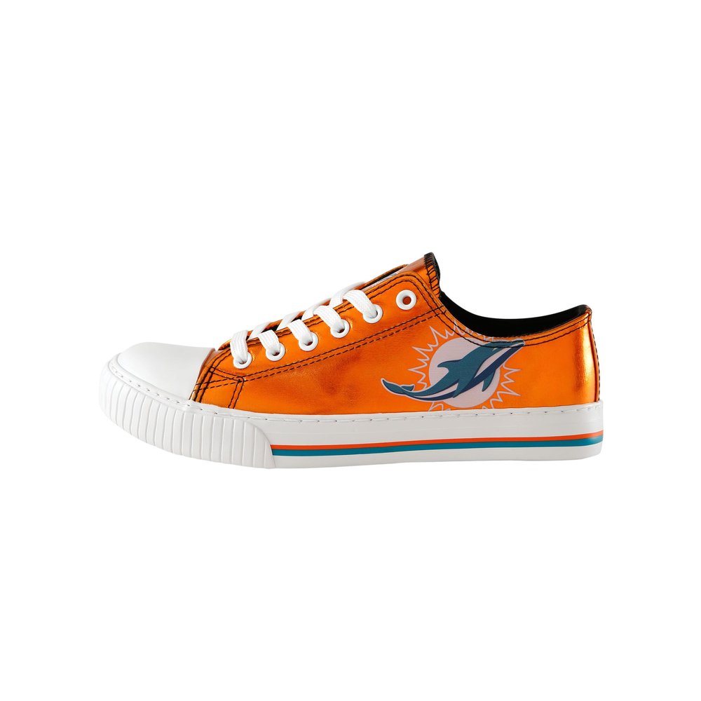 FOCO Miami Dolphins NFL Womens Team Color Metallic Sneakers - 9