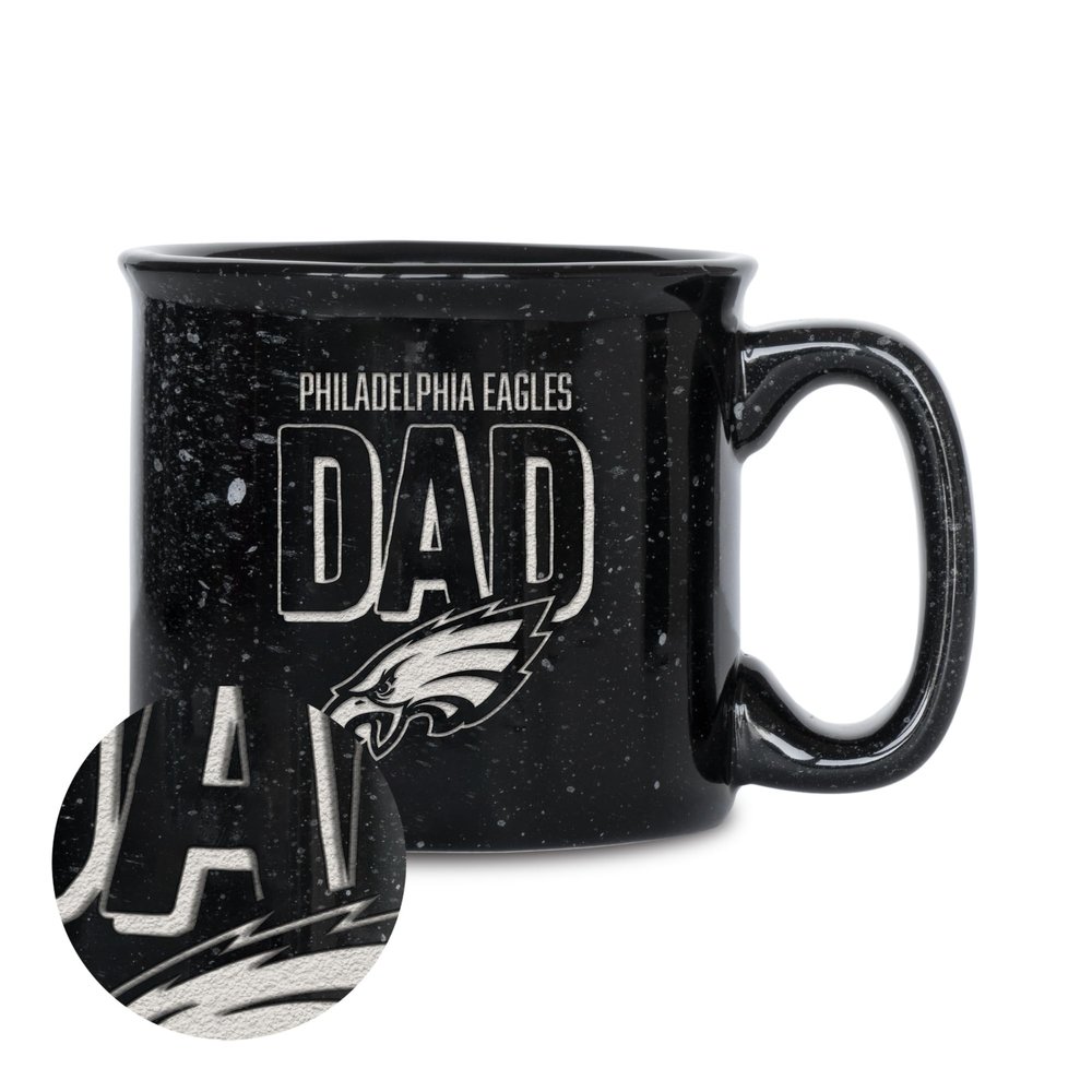 Rico Industries NFL Football Philadelphia Eagles Dad 12oz Laser Engraved Campfire Mug